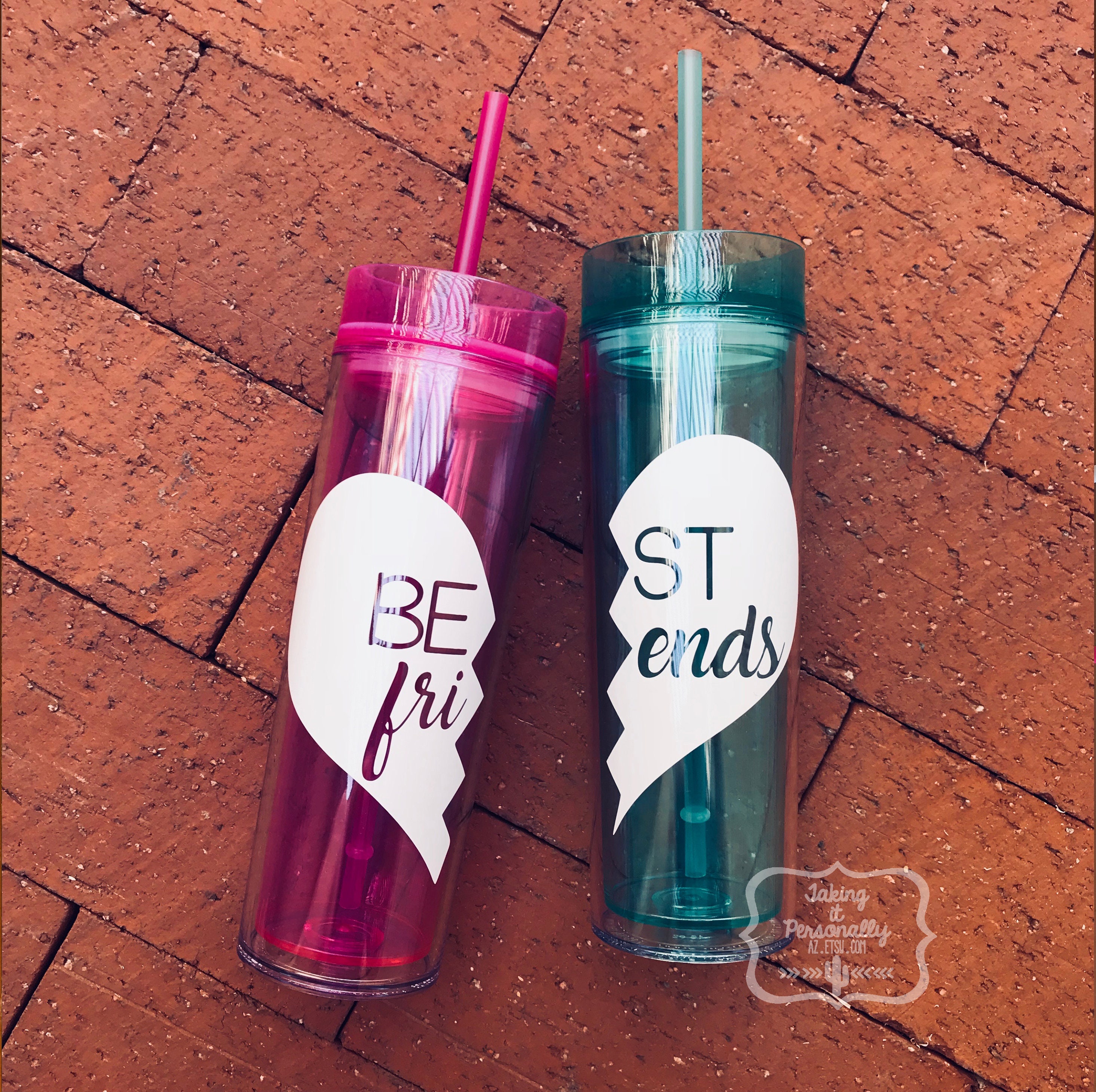Best Friends SET of tall skinny tumblers