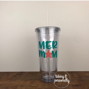 Mermom / Tazza da sirena / Mamma sirena / Mamma spiaggia / Tazza XL da sirena / Mamma da nuoto / Tazza con cannuccia