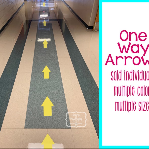 One way route arrows for tile / physical guide arrows / school one way arrows / floor sticker / floor decal
