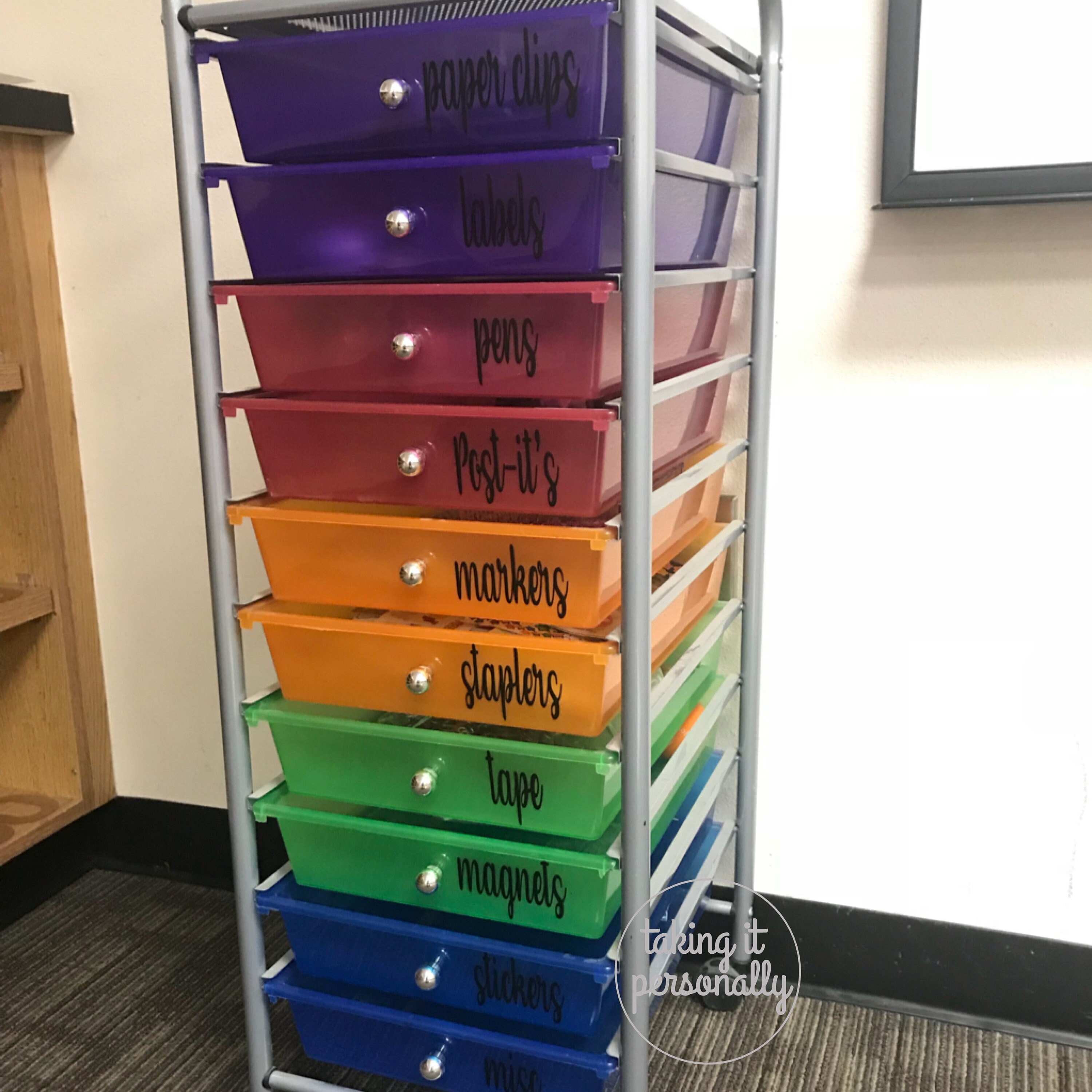 CUSTOM rainbow drawer labels / teacher drawer labels / rainbow Etsy
