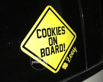 Adesivo per auto personalizzato con biscotti Scout: biscotti a bordo