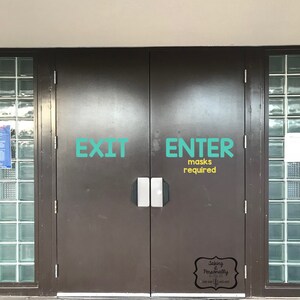 SET of School Door Enter and Exit Labels / One Way School / School ...