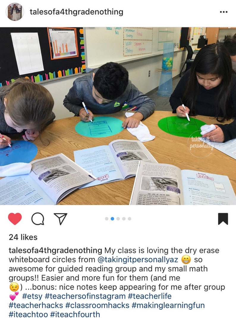 Classroom Table Dot SET / Dry Erase Circles / Reading Table Etsy