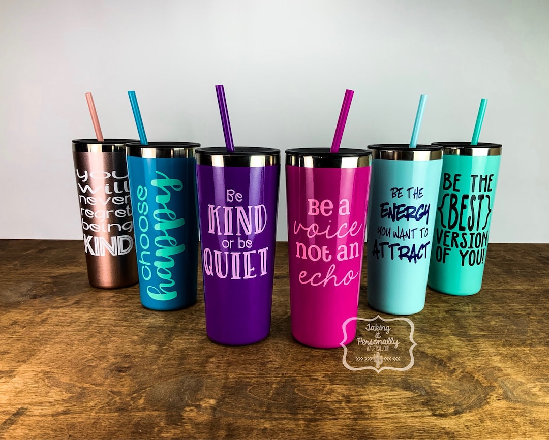 Positive Thinking Cups / Positive Message / Happiness Etsy