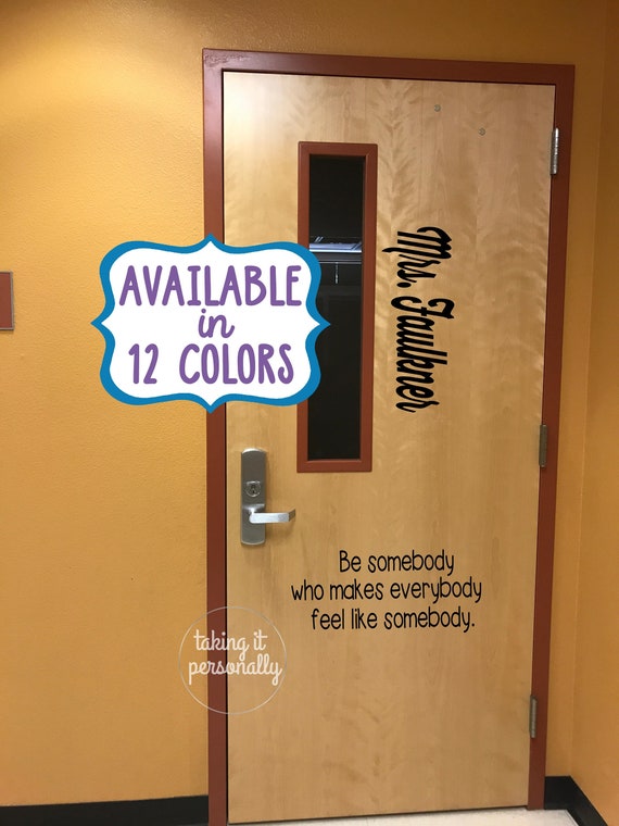 Classroom Door Teacher Name Vinyl Etsy