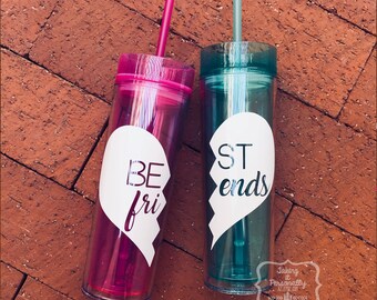 Best Friends SET Personalized,  Best Friends skinny tumblers, best friend gift, BFF
