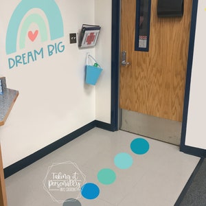 Calming Blues Line up dot SETS / floor dot stickers / student line up