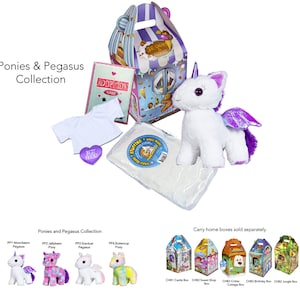 DIY Stuff-Your-Own-Animal Kid&#39;s Birthday Party Supply Kit (Set of 6) - Ponies & Pegasus Collection