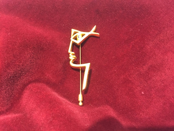 JEAN COCTEAU modernist Face stick pin
