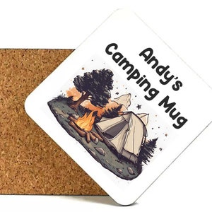 Personalised Camping Gift Camping Coffee Mug Gift for Camping Gifts Camp Camping Mug Personal Camp Mug Coaster Only