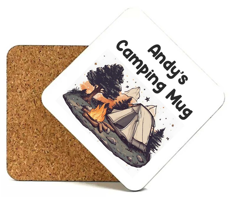 Personalised Camping Gift Camping Coffee Mug Gift for Camping Gifts Camp Camping Mug Personal Camp Mug Coaster Only