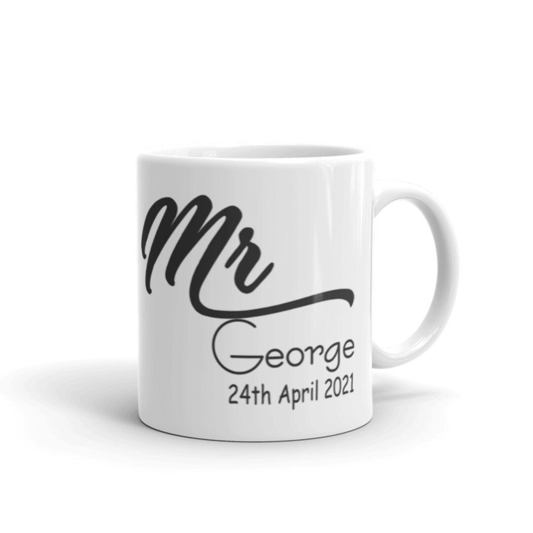 Set of 2 Mugs Personalised Mr and Mrs Coffee Cups Mugs Wedding Etsy UK