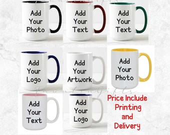 Photo Print 15oz Mugs  - Personalise Big Mug - Personalise Mug Large