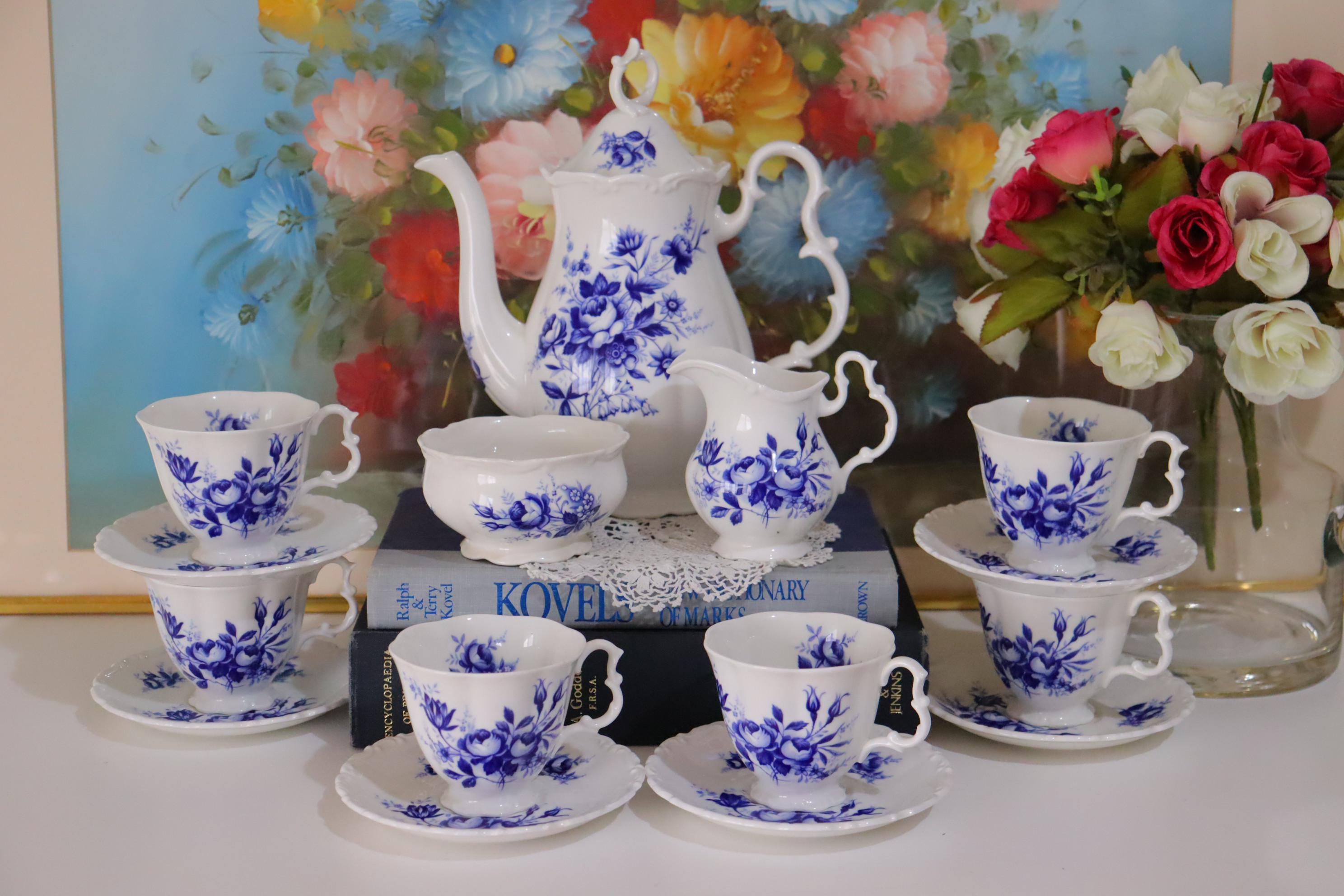 Blue Rose Tea Set - Etsy Singapore