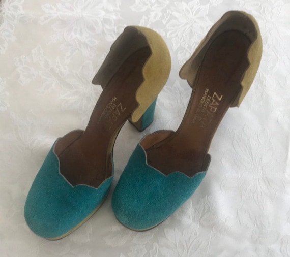 Vintage Manolo Blahnik suede platform shoes
