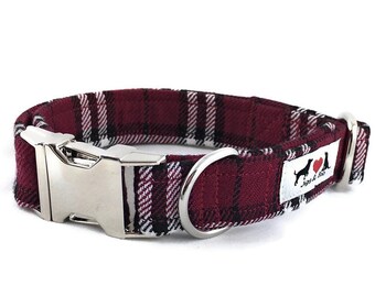 Stylish Arbroath Tartan Dog Collar with choice of buckle