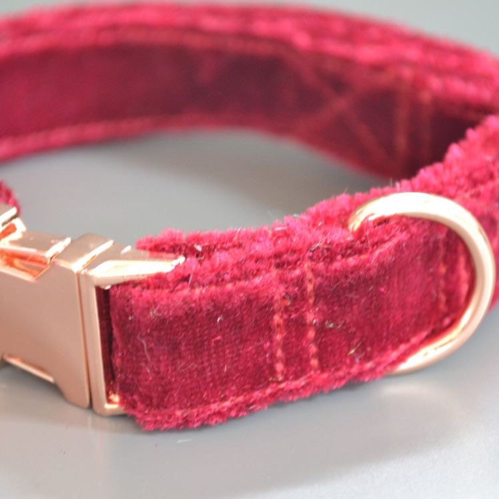 Luxury Ruby Red Velvet Dog Collar with choice of buckle type Etsy