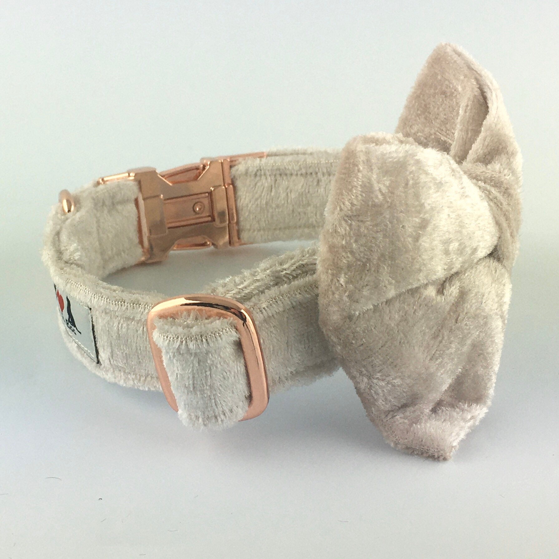 Luxury Oyster Velvet Dog Collar with choice of buckle type