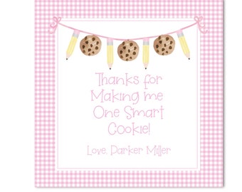 Printable Teacher Gift Tag | "Thanks for Making me One Smart Cookie" | First Day of School, Appreciation, End of Year  -INSTANT DOWNLOAD