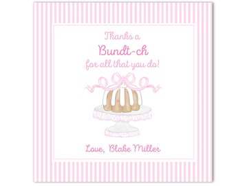 Printable Teacher Appreciation Bundt Cake Gift Tag | "Thanks a Bundt-ch For All You Do!" | End of Year; Grandmillenial - INSTANT DOWNLOAD!