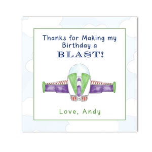 Printable Toy Story Birthday Favor Tag | &quot;Two Infinity & Beyond!&quot; | Buzz Lightyear, Preppy - INSTANT DOWNLOAD; Customizable; Print at HOME!