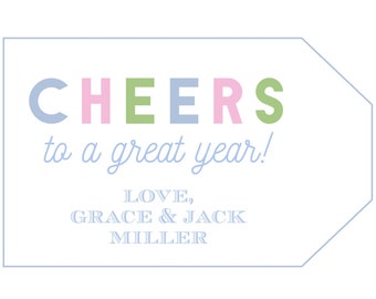 Printable Teacher Wine Gift Tag | 5x2" | Cheers to a Great Year, Teacher Appreciation, School Gift; Grandmillenial - INSTANT DOWNLOAD!