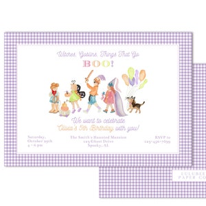Printable Halloween Costume Party Birthday Invitation | 7x5&quot; | Witches, Goblins, Things that go BOO! - Customizable, INSTANT DOWNLOAD!