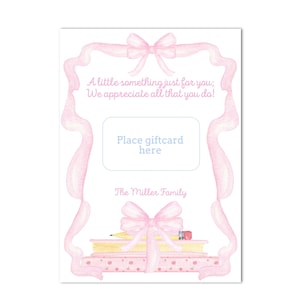 Printable Teacher Appreciation Week Gift Card Holder | 5x7 | Pastel Crayons - End of Year Gift; Preppy - Instant Download, Print at Home