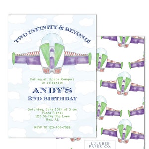 Printable Toy Story Birthday Invitation | "Two Infinity & Beyond!" | Buzz Lightyear, Preppy - INSTANT DOWNLOAD; Customizable; Print at HOME!