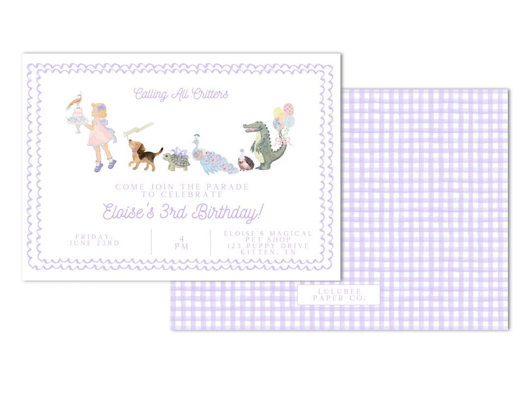 Printable Pet Shop Party Birthday Invitation | 7x5 | Puppy, Vet, Paw-ty ...