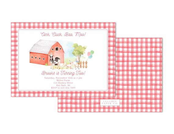 Printable Watercolor Farm Birthday Invitation -  Calling All Party Animals, Oink, Cluck, Baa, Moo - Grandmillenial - Instant Download