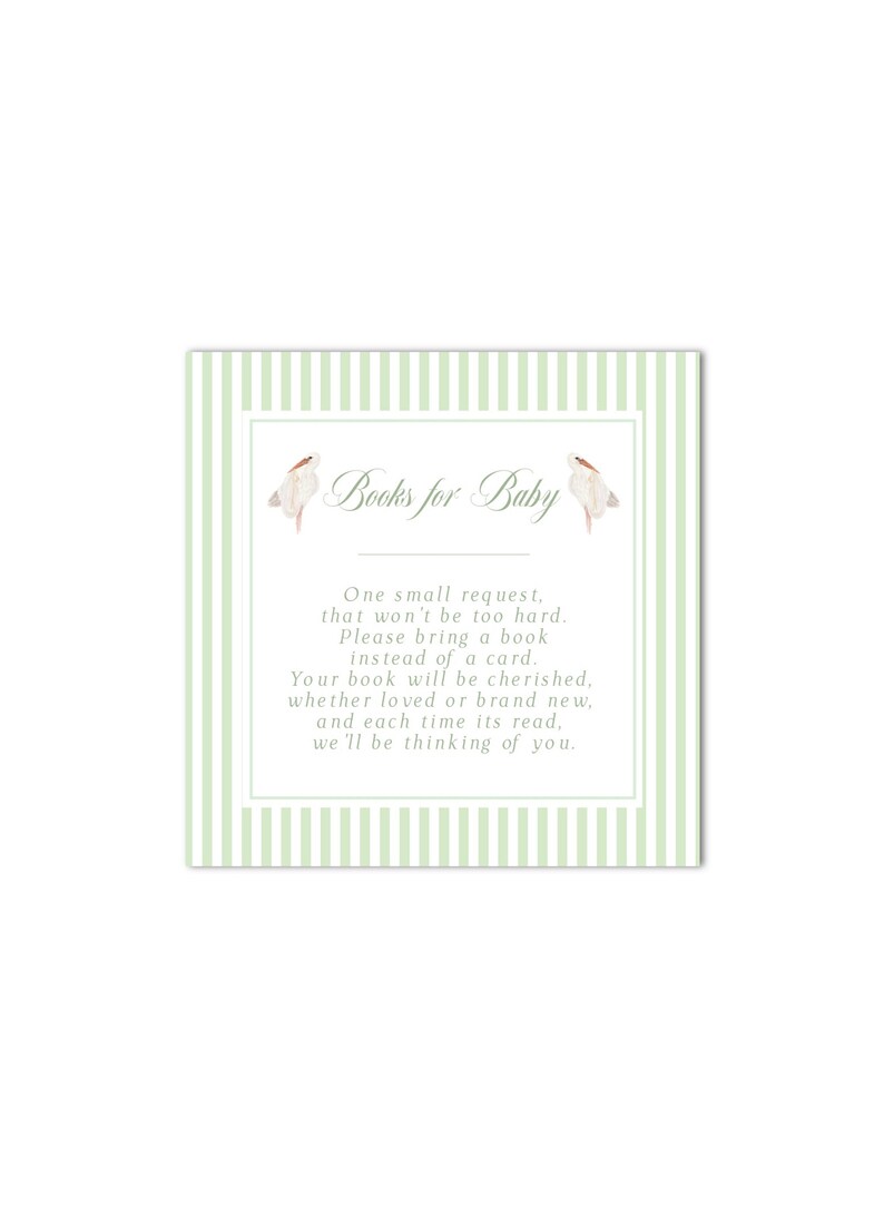 Printable Stork Books for Baby Insert 3x3 Baby - Etsy