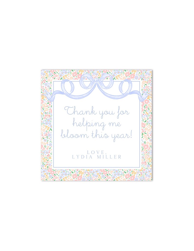 Printable Teacher Appreciation Flower Gift Tag thank - Etsy