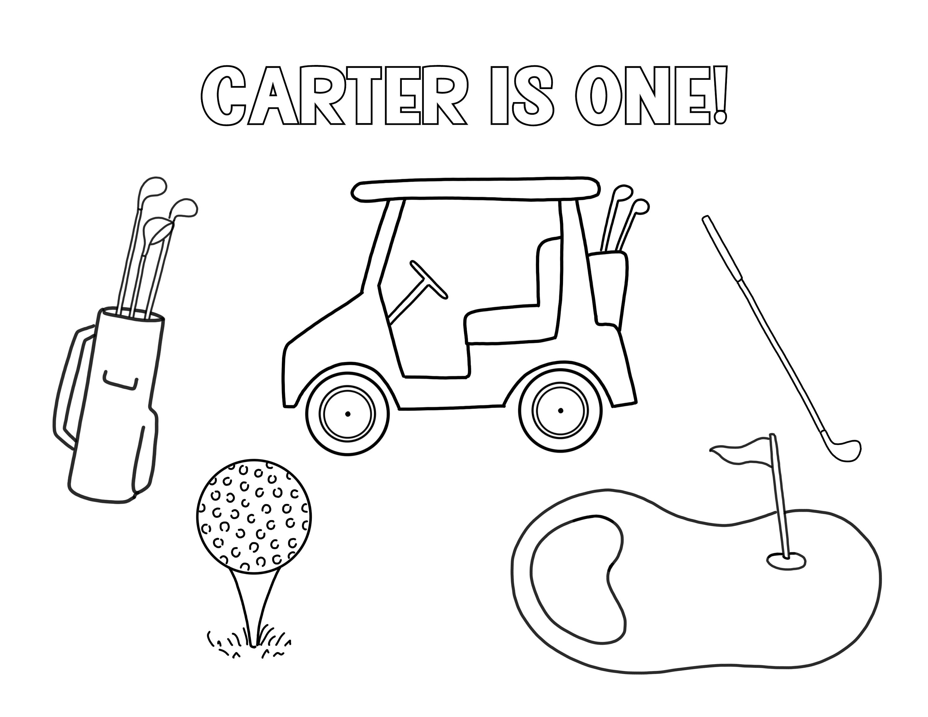 Kids Golf Coloring Pages