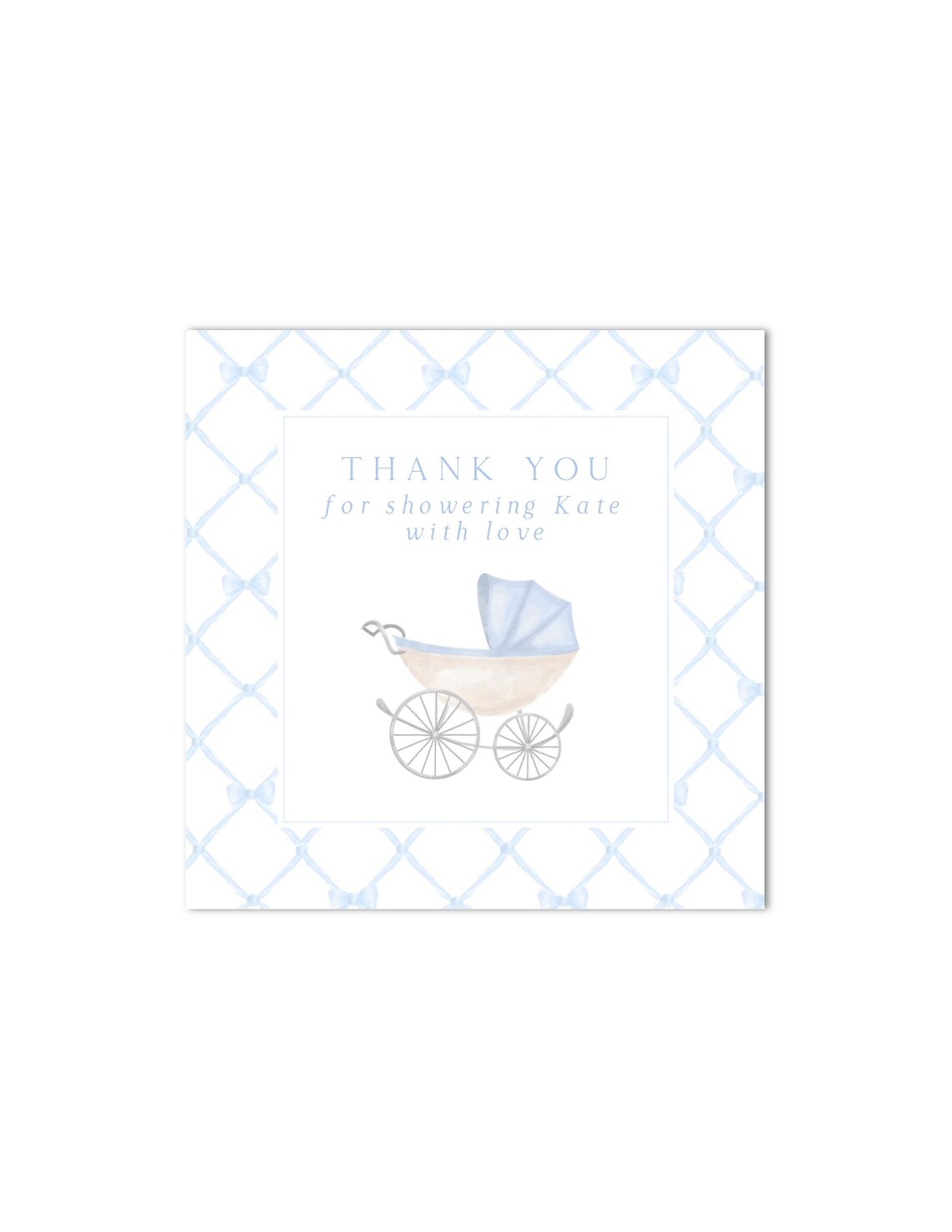 Printable Baby Boy Shower Favor Tag Classic Carriage &amp; Bow - Etsy