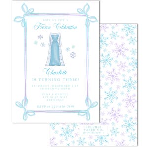 Printable Winter Princess Birthday Invitation - Watercolor Princess Invitation, Grandmillenial - INSTANT DOWNLOAD, Print at Home