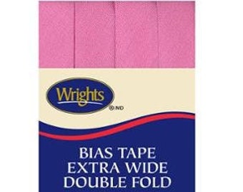 Wrights Pink 206 061/Bias Tape Extra Wide Double Fold