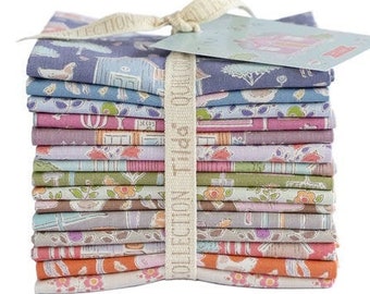 Tilda Cotton Fabric Fat Quarter Flower Tree Purple cm 50x55 Harvest Collection