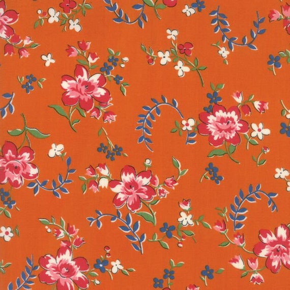 Moda SPRING A LING 21711 18 Green Floral AMERICAN JANE Quilt Fabric