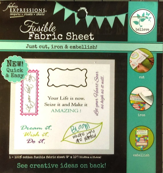 Fusible Fabric Sheet by Fabric Expressions 4 Themes to Choose | Etsy