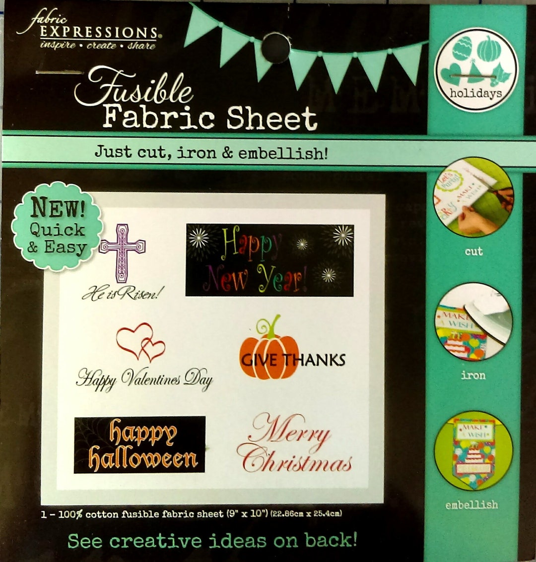 Fusible Fabric Sheet by Fabric Expressions 3 Themes to Choose - Etsy