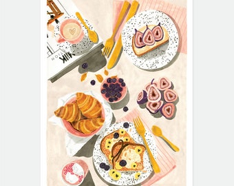 Affiche Brunch - Illustration d'un petit-déjeuner - Fabriqué en France