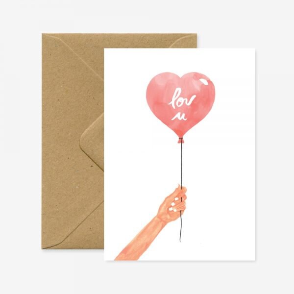Heart Balloon - Greeting card