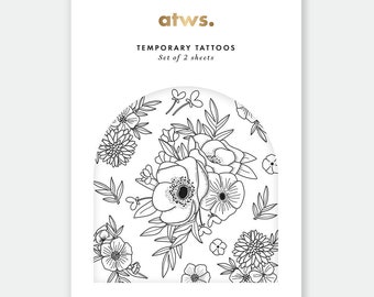 Old school flowers - Tattoo set