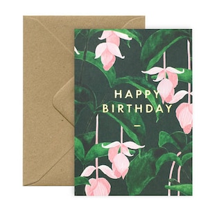 Medinilla - Birthday Greeting card - Gold foil