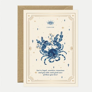 Cancer - Astrology Greeting card - Gold foil
