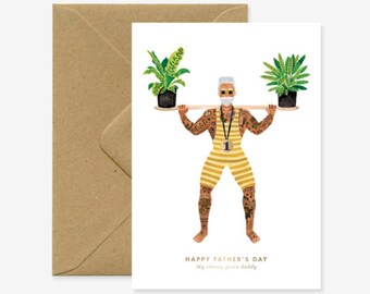 Strong Green Dad - Father's day Greeting card