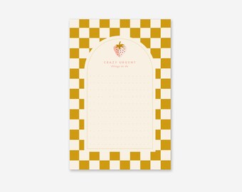 Strawberries Checkerboard - Notepad