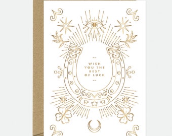 Horseshoe - Supportive Greeting card - Gold foil