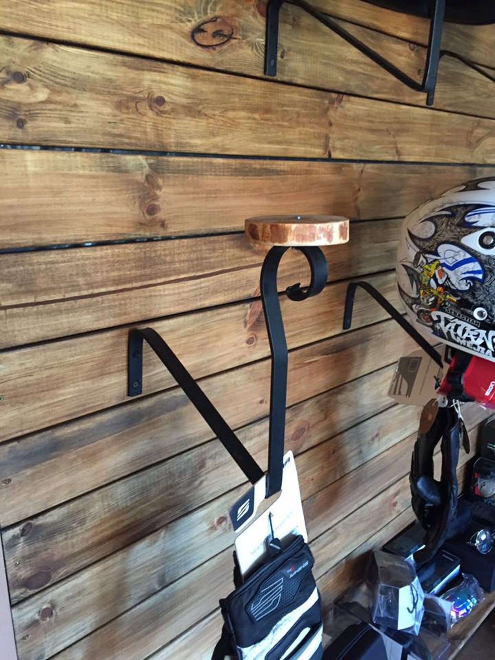 Motorcycle helmet holder jacket holder wall mount helmet Etsy